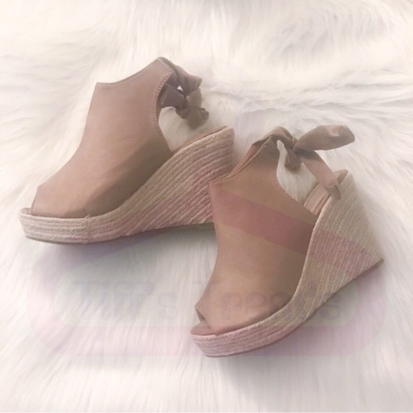 EMERY-03 Taupe Faux Suede Tie-Back Espadrille - Picture 4 of 7